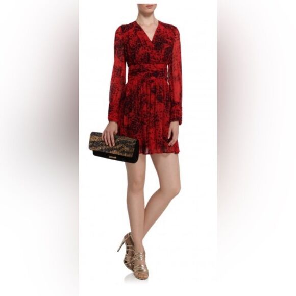 Pierre Balmain 100% mulberry silk red leopard print mini dress, M - Picture 3 of 15